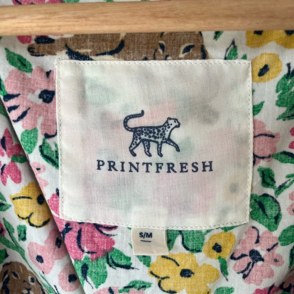 Printfresh robe, NWT. Floral Print Robe with Bunny Design. Size S/M - Picture 5 of 10